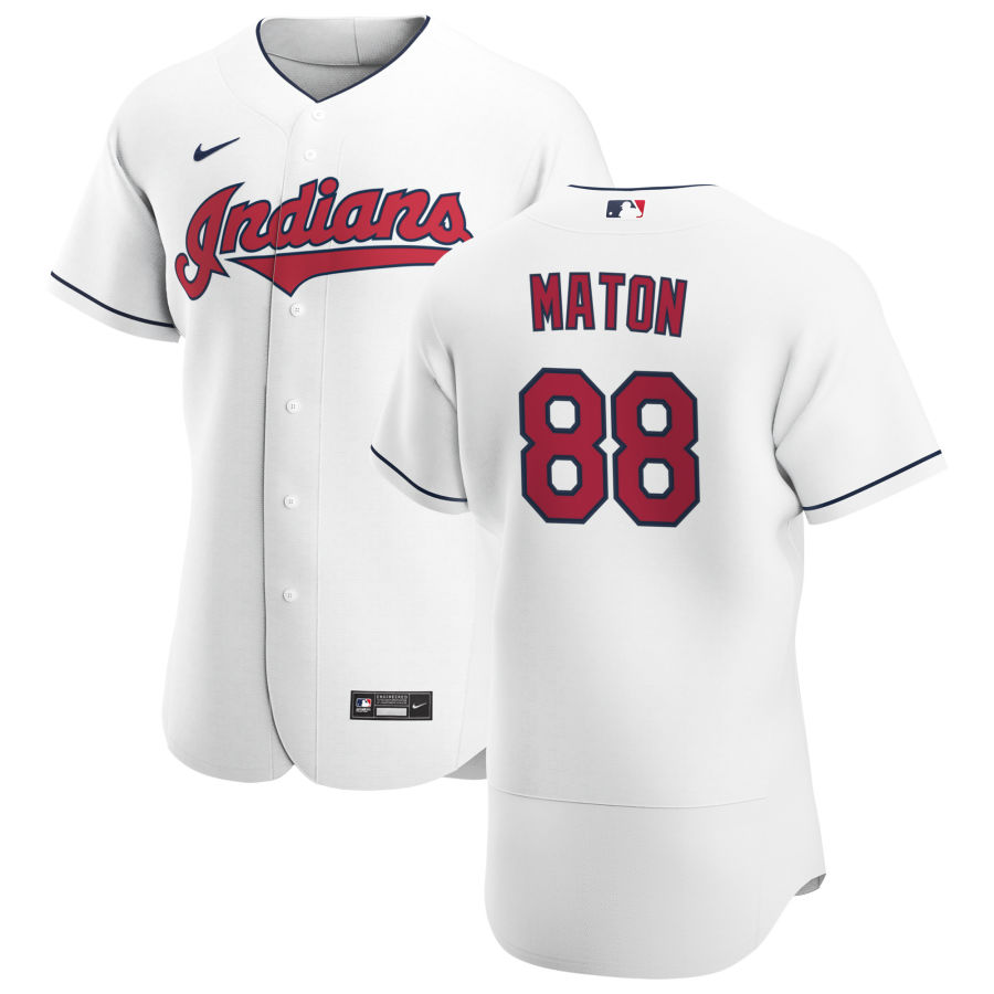 Cleveland Indians #88 Phil Maton Men Nike White Home 2020 Authentic Team MLB Jersey